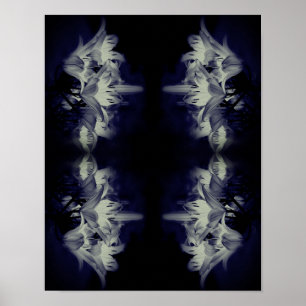 Blume in Schwarz-Weiß-Abstrakt Poster