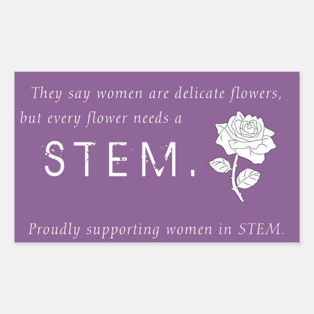 Blume in STEM Rechteckiger Aufkleber (Vorderseite)