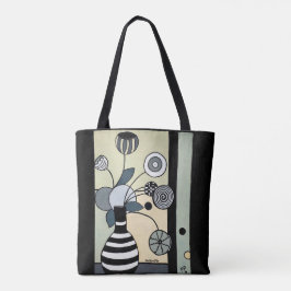 Blume in Streifenvase Tasche