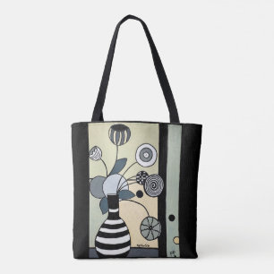 Blume in Streifenvase Tasche