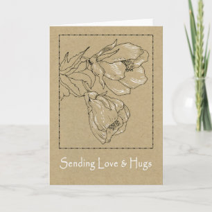 Blume in Tinte mit 12x18 Liebe Karte
