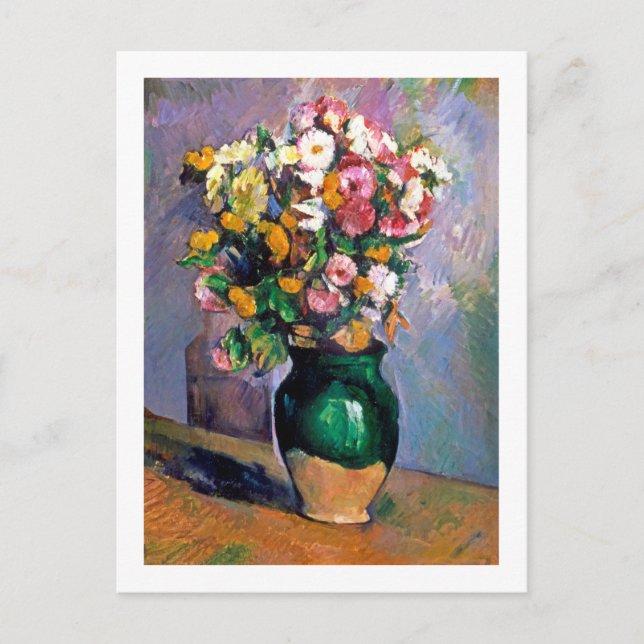 Blume in Vase, Cezanne Postkarte (Vorderseite)