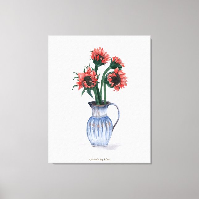 Blume in Vase Leinwanddruck (Vorderseite)