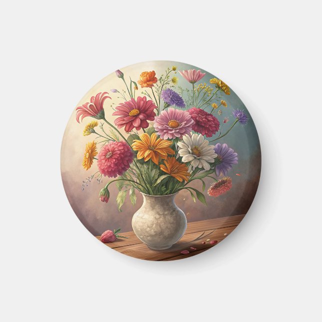 Blume in Vase Magnet (Vorne)