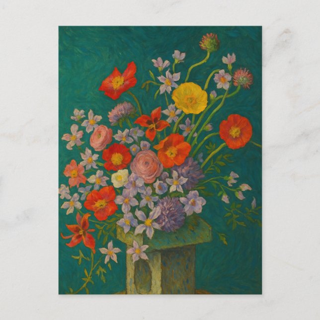 Blume in Vase Postkarte (Vorderseite)