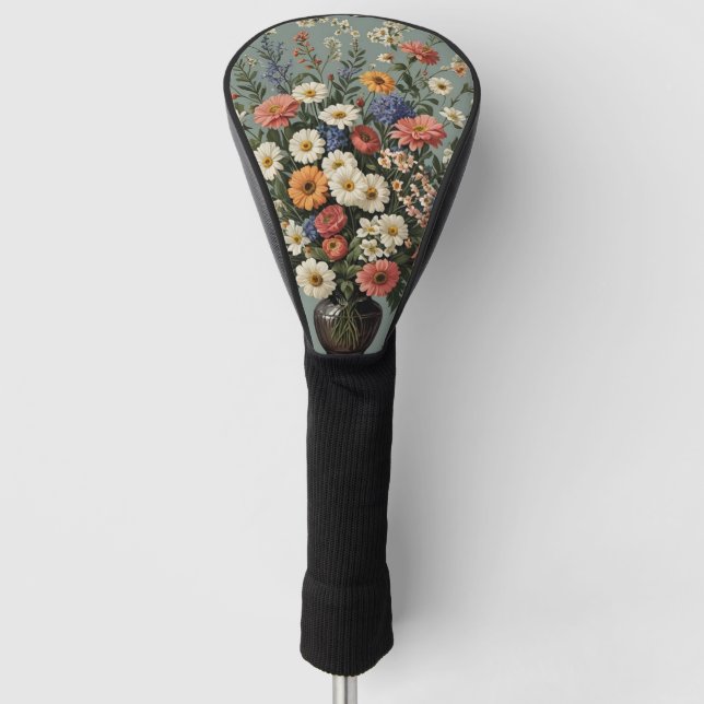 Blume in Vase vermischen Golf Headcover (Vorderseite)