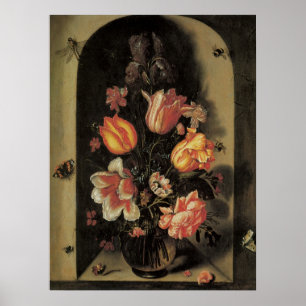 Blume in Vase, Vintages barockes Stillleben Poster