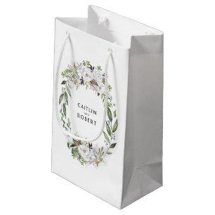 Blume in Weiß und Gold Kleine Geschenktüte
