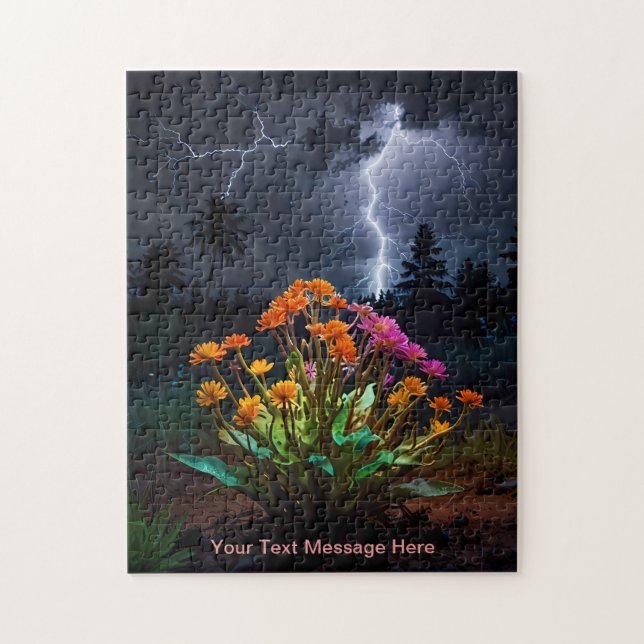 Blume inmitten des Blitzsturms (Vertikal)