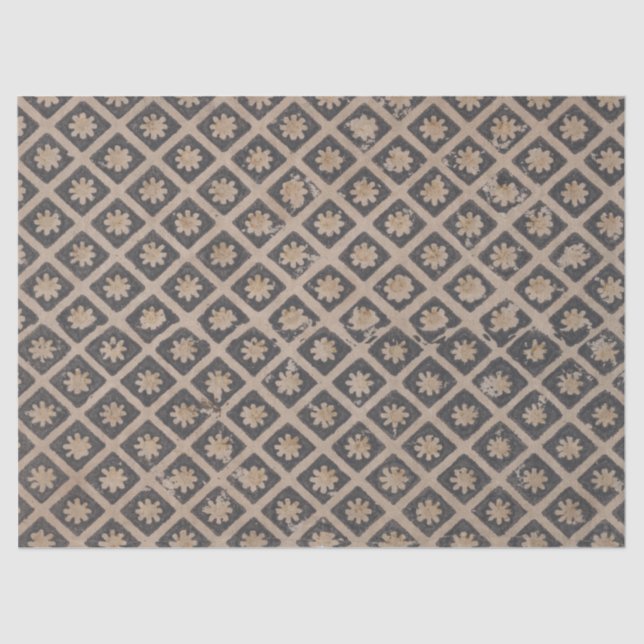 Blume innerhalb eines deoupage-Papiers mit Quadrat Seidenpapier (Vorderseite)