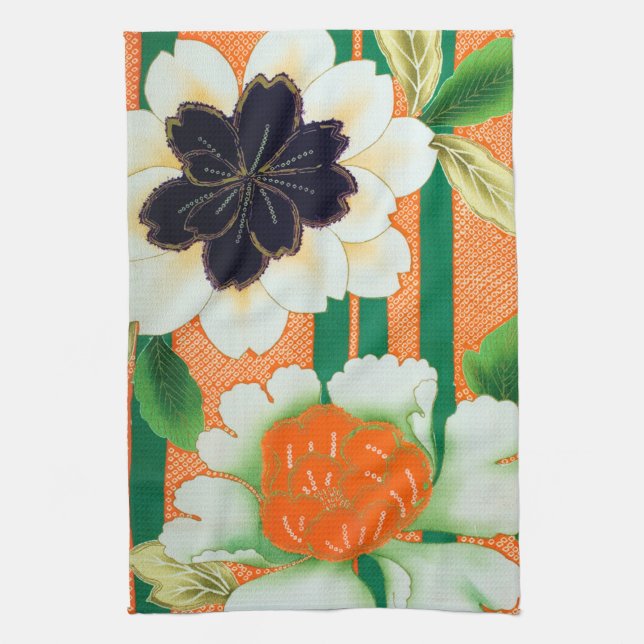 Blume, japanisches Design Geschirrtuch (Vertikal)