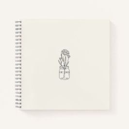 Blume Jar Beige Notebook Notizbuch