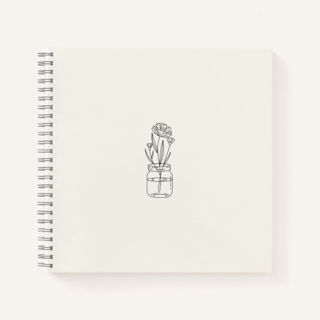 Blume Jar Beige Notebook Notizbuch (Vorderseite)