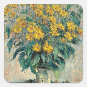 Blume Jerusalem Artichoke, 1880 (Öl auf Leinwand) Quadratischer Aufkleber