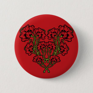 Blume Jugendstil Pinback Schaltfläche Button