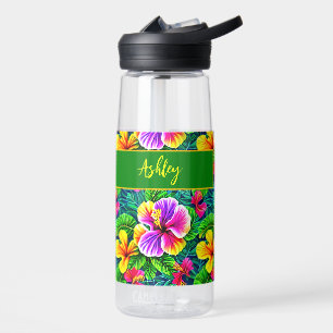 Blume Jungle Leaf für tropischen Hibiskus hinzufüg Trinkflasche