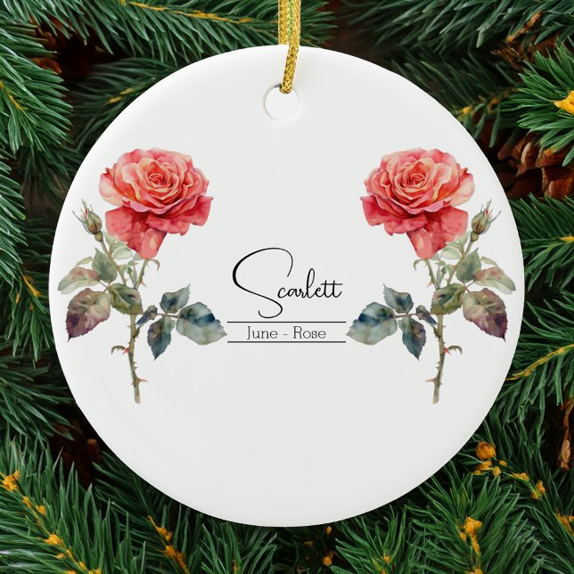 Blume Juni Rose Keramik Ornament (Von Creator hochgeladen)