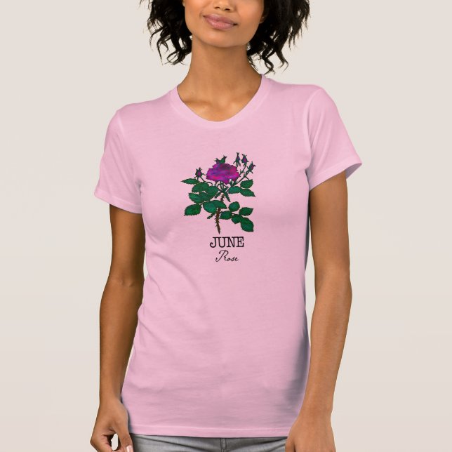 Blume Juni Rose T-Shirt (Vorderseite)