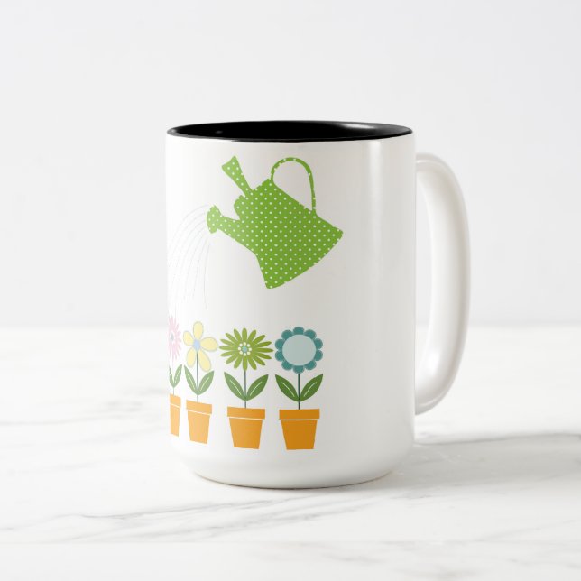 Blume Kaffee Tasse (VorderseiteRechts)