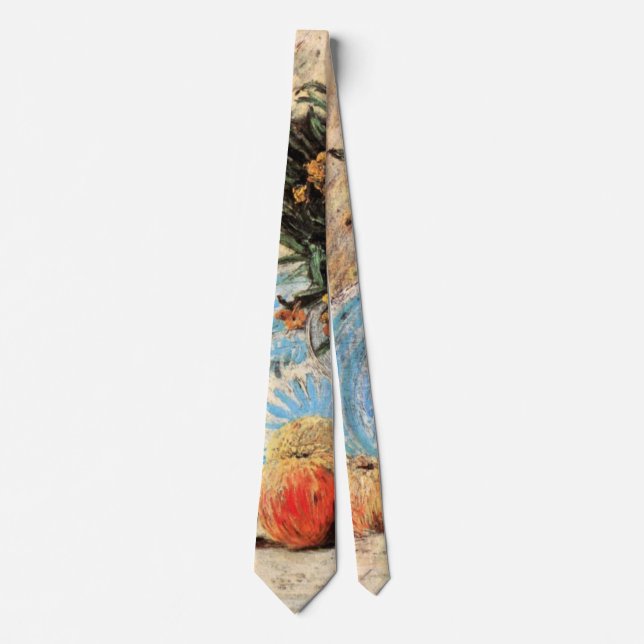 Blume, Kaffeeepot und Obst von Vincent van Gogh Krawatte (Vorderseite)