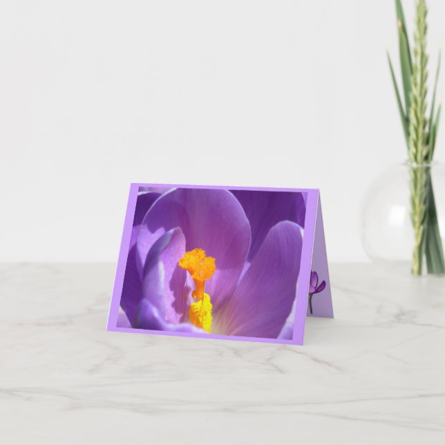 Blume Karten Crocus Blume Benutzerdefinierte Grußk (Vorderseite)