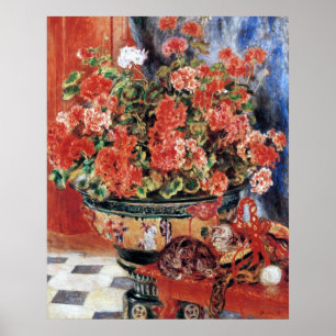 Blume & Katzen - Impressionist Art Print - Renoir Poster