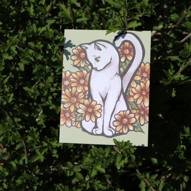 Blume Katzen Postkarte (Von Creator hochgeladen)