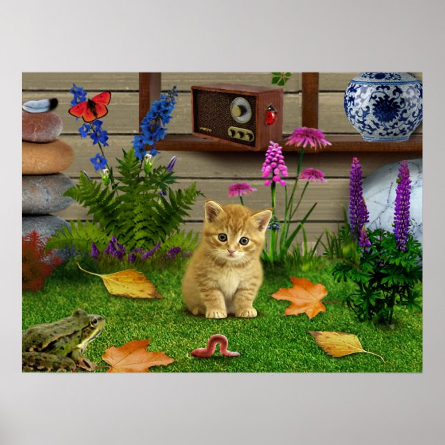 Blume Katzenwelse Blume Frosch Poster natur (Vorne)