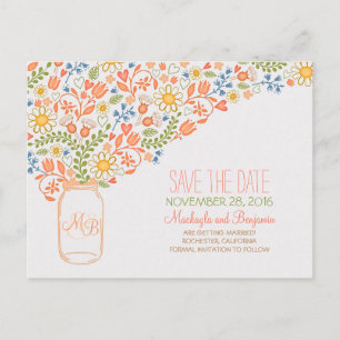 Blume Kaumarsch niedlich Save the Date Postkarten