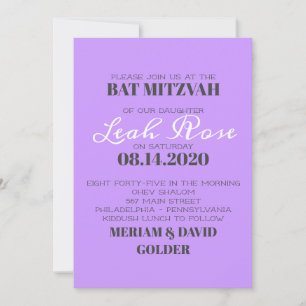 BLUME KIND Bar Bat Mitzvah Einladung