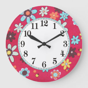 Blume Kind Große Wanduhr
