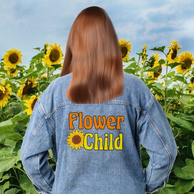 Blume Kind Niedlich Hippie Sonnenblume Jeansjacke (Von Creator hochgeladen)