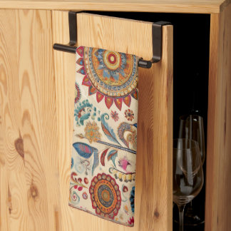 Blume Kinder Kunst, Dichtung und Musik Geschirrtuch