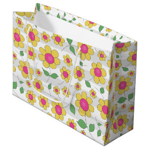 Blume Kinder zeichnen fröhliches Frühjahrsdesign Große Geschenktüte