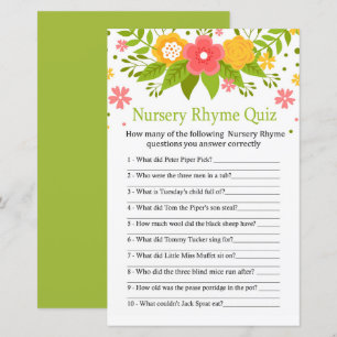 Blume Kinderzimmer Rhyme Quiz Kinderduschenspiel