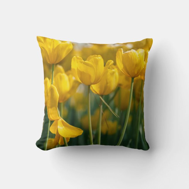 Blume-Kissen für helle Frühlings - Farbenfrohe Zuh Kissen (Vorderseite)