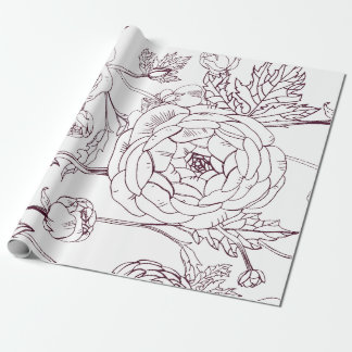 Blume Kontur Wrapping Paper | Luxuriöse Hochzeiten Geschenkpapier