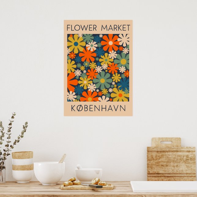 Blume Kopenhagen Dänischer Retoralleiter Kunst Poster (Küche)