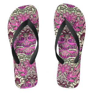 BLUME, KOPFKÜCHE UND DRACHEN, rosa Schwarz-weiß Flip Flops