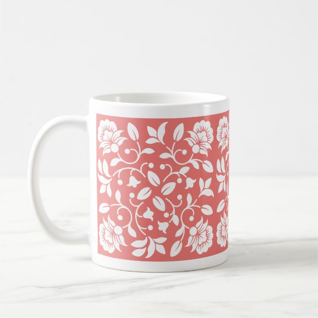 Blume Korallen und Weiß Kaffeetasse (Links)