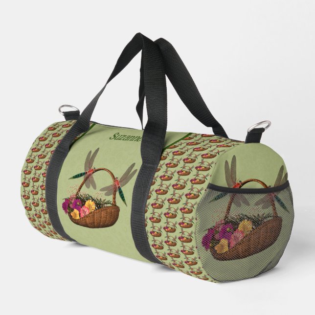 Blume-Korb für Libellen Personalisiert Duffle Bag (Rechte Ecke)