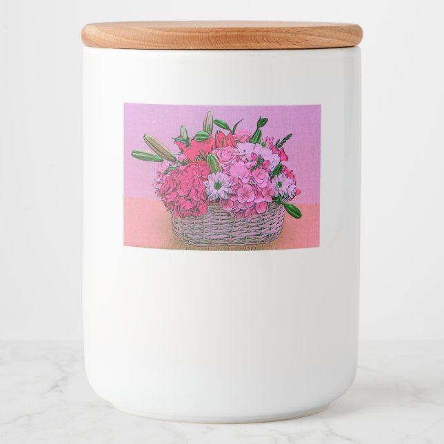 Blume Korbmalerei Lebensmitteletikett (Vorderseite)