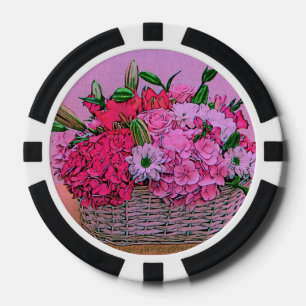 Blume Korbmalerei Pokerchips