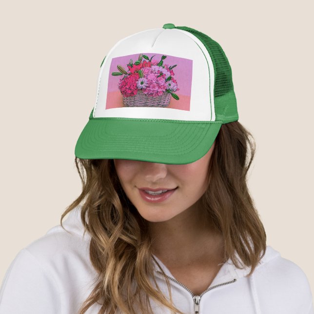 Blume Korbmalerei Truckerkappe (Beispiel)