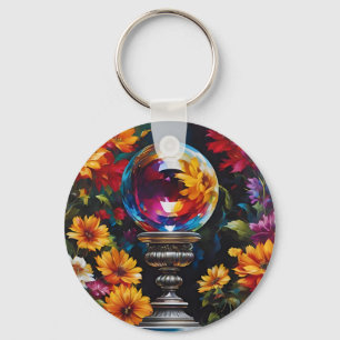 Blume Kristallkugel Schlüsselanhänger