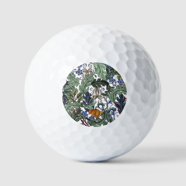 Blume, Kunst Deko, modern, nahtlos. Golfball (Vorderseite)
