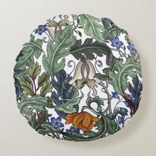 Blume, Kunst Deko, modern, nahtlos. Rundes Kissen