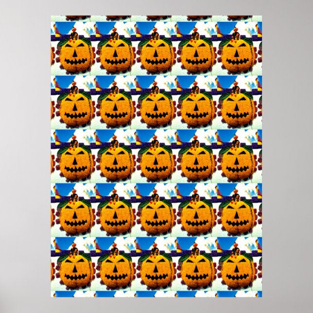 Blume Kürbis und Hexen Poster (Vorne)