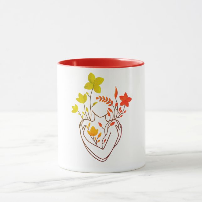 Blume Lady - Retro Red Edition Tasse (Zentrum)