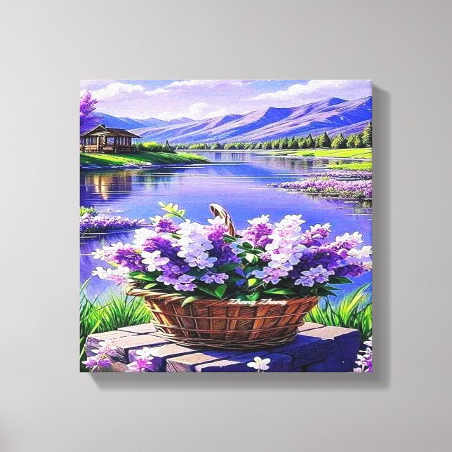 Blume Landschaft Digitale Kunst Leinwanddruck (Vorderseite)